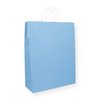 Papiertragetaschen blau 32+12x41cm mit gedrehten Kordelgriffen
