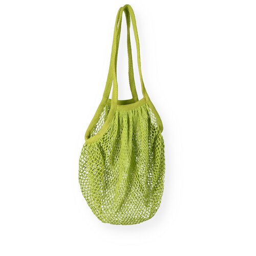 Baumwollnetztasche mit zwei langen Henkeln grün 400x370mm