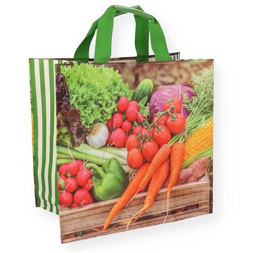PP Woven Bag "Gemüse" 37+23x36cm matt