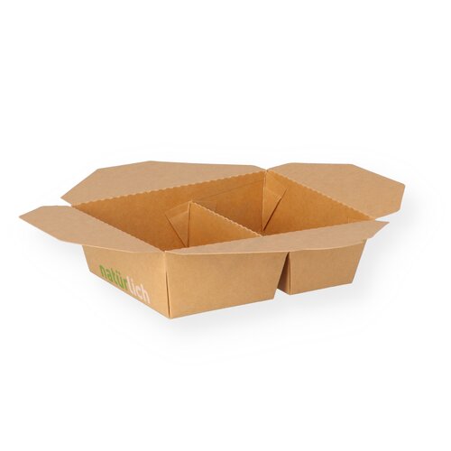 Food-Box braun 2-geteilt 168x137x51mm